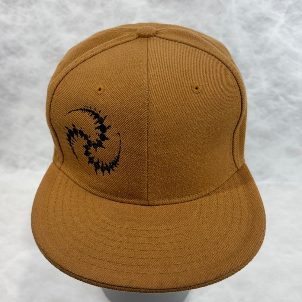 Luxury Headwear L&H Fitted Hat Brown Spiral Graphic Cap Size 7 1/2 Mens